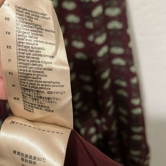 SCOTCH & SODA Atelier 4 Maroon Floral High-Low Wrap Dress, Size M - Picture 13 of 13